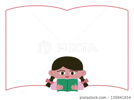 一幅女孩讀書的畫面素材 一幅女孩讀書的畫面素材 138941854