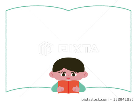 Frame material for a boy reading a book Frame material for a boy reading a book 138941855