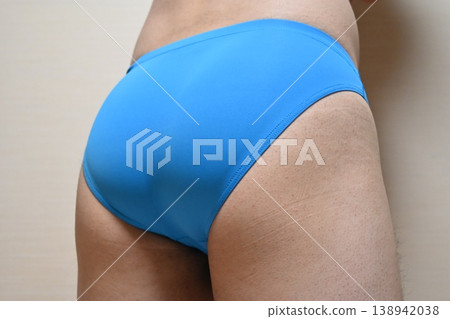 Man in blue underwear 138942038