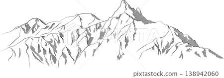 Mount Yari silhouette Mount Yari silhouette 138942060