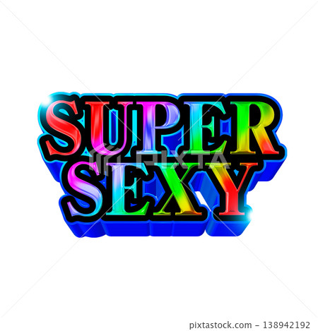 Typography Logo Rainbow 3D Rainbow Colors Pop Typography Logo Rainbow 3D Rainbow Colors Pop 138942192