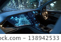 Futuristic car interior ai dashboard autonomous vehicle digital display smart car night drive concept car dashboard glows with 138942533