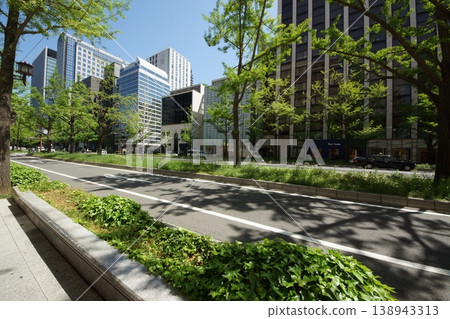 綠意盎然的御堂筋街景 綠意盎然的御堂筋街景 138943313
