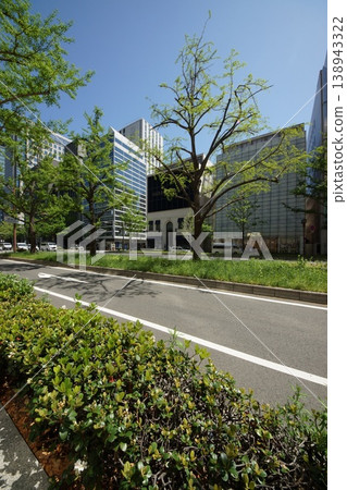綠意盎然的御堂筋街景 綠意盎然的御堂筋街景 138943322