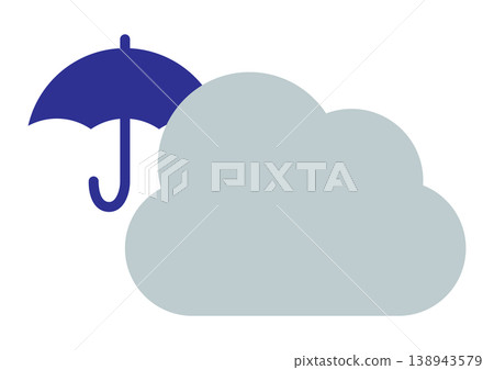 Rain followed by cloudy skies - Simple icon - Single icon - Weather - Vector illustration 138943579