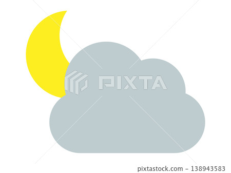 Sunny then cloudy, nighttime, simple icon, standalone, weather, vector illustration Sunny then cloudy, nighttime, simple icon, standalone, weather, vector illustration 138943583