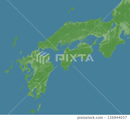 以日本西部為主題的衛星風格插圖。 以日本西部為主題的衛星風格插圖。 138944037