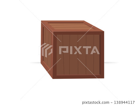 Brown Wooden Crate Cargo Box for Storage and Shipping Illustration Brown Wooden Crate Cargo Box for Storage and Shipping Illustration 138944117