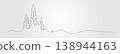 continues line drawing of pine trees in a forest ideal for nature themed designs 138944163