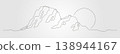 Mountain sun line minimalist mountain artwork displays a sun line silhouette vector illustration 138944167