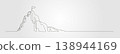 Mountain flag line art a single line drawing depicts a mountain proudly displaying its flag. 138944169