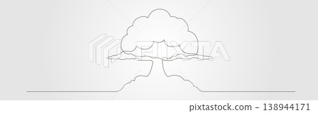 Atomic mushroom bomb continues line minimalist illustration Atomic mushroom bomb continues line minimalist illustration 138944171