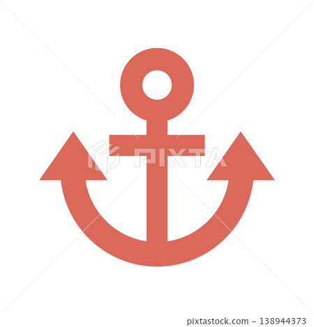 錨形符號——船舶、海洋和海軍的標誌——扁平化設計 錨形符號——船舶、海洋和海軍的標誌——扁平化設計 138944373