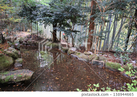 Bishamondo Temple pond garden in autumn fall season Nov 26 2025 138944665