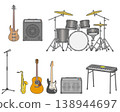 Icon set of instruments used in rock bands 138944697