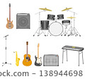 Icon set of instruments used in rock bands 138944698