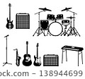 Icon set of instruments used in rock bands 138944699