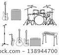 Icon set of instruments used in rock bands 138944700