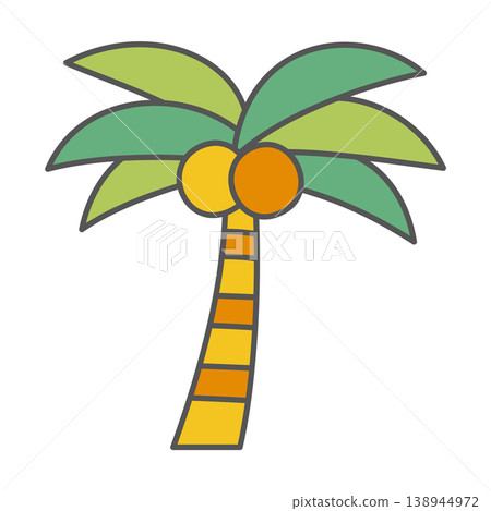 Palm tree illustration, tropical, summer 138944972