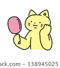 A cute cat looking in the mirror 138945025