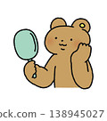 A cute bear looking in the mirror 138945027