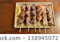 A delicious-looking assortment of grilled chicken skewers (Izakaya menu) 138945072