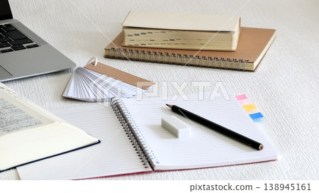 Self-study image materials using textbooks and notebooks Self-study image materials using textbooks and notebooks 138945161