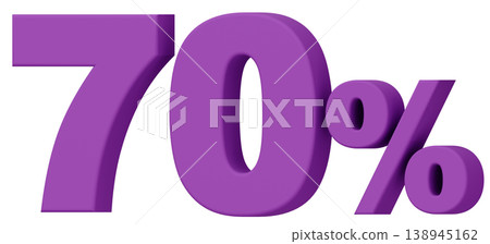 3D material_number_70%_purple 3D material_number_70%_purple 138945162