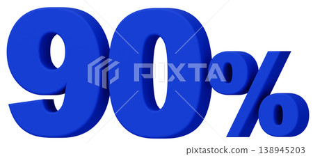 3D material_number_90%_blue 3D material_number_90%_blue 138945203