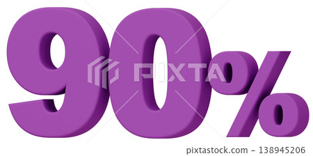 3D material_number_90%_purple 3D material_number_90%_purple 138945206