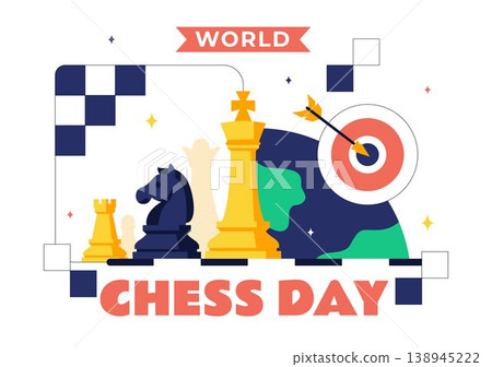 World Chess Day Vector Illustration Strategy Game Concept With Chess Pieces, Board, Trophy and Competition Theme For International Celebration Design World Chess Day Vector Illustration Strategy Game Concept With Chess Pieces, Board, Trophy and Competition Theme For International Celebration Design 138945222