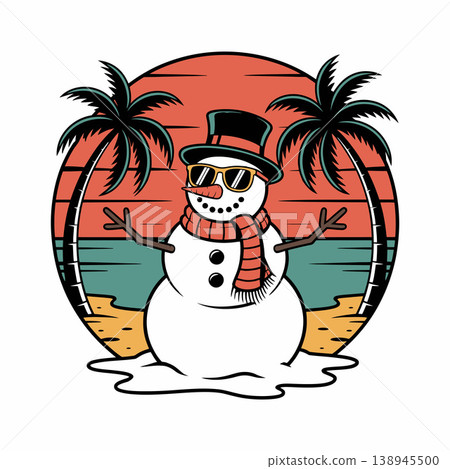 snowman, beach, christmas 138945500