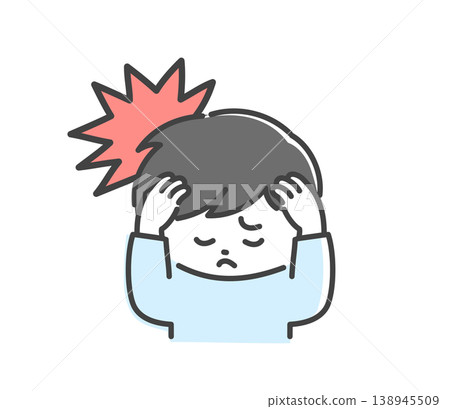 A man clutches his head in pain. A man clutches his head in pain. 138945509