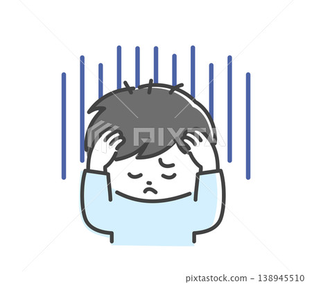 A man holds his head in his hands in shock. A man holds his head in his hands in shock. 138945510