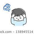 A man holding his head in distress. 138945514