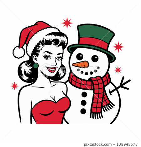 christmas, snowman, vector 138945575