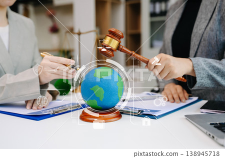 Eco business concept with ESG, green home, legal consulting, climate responsibility and sustainable investment for corporate strategy and environmental governance. Eco business concept with ESG, green home, legal consulting, climate responsibility and sustainable investment for corporate strategy and environmental governance. 138945718