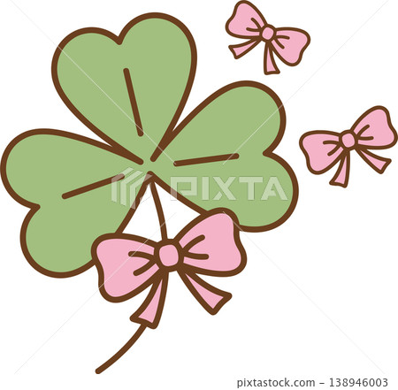 clover, ribbon, vector 138946003