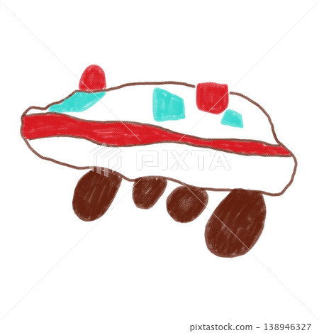 Ambulance in a child's hand-drawn style, white background Ambulance in a child's hand-drawn style, white background 138946327