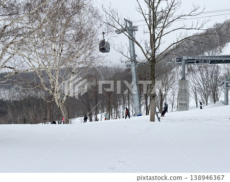 Niseko, Japan - April 3, 2025 : Snowboarders and skiers enjoy activities at Annupuri ski resort, Niseko, Hokkaido, Japan on April 3, 2025. Niseko, Japan - April 3, 2025 : Snowboarders and skiers enjoy activities at Annupuri ski resort, Niseko, Hokkaido, Japan on April 3, 2025. 138946367