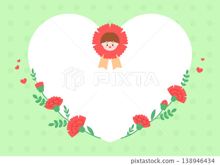 Vector illustration cute children with carnation flowers. 138946434