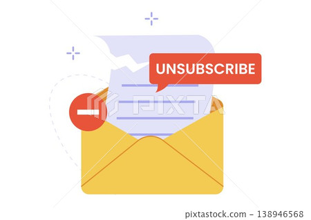 Illustration of Email Unsubscribe and Digital Opt-Out Concept Illustration of Email Unsubscribe and Digital Opt-Out Concept 138946568