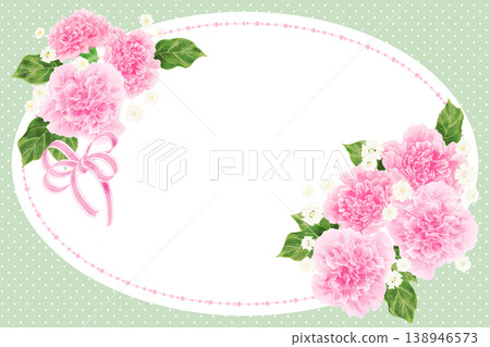 Pink carnation (with polka dot border) 138946573