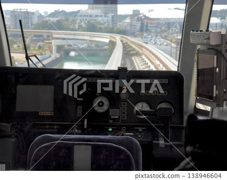 單軌列車駕駛室：無人控制面板及正面視圖，日本 | IT、交通運輸系統、技術研究、教育、簡報資料 138946604