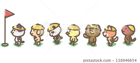 Illustrations of animals lined up Illustrations of animals lined up 138946654