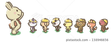 Illustrations of animals lined up Illustrations of animals lined up 138946656