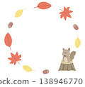 松鼠和落葉橡子構成的框架 138946770