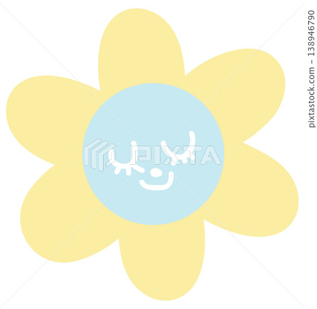 Illustration of smiling flower for floral print, sticker, nature, garden, spring, summer, plants, blossom, cute patch, shirt print, plush toy, kid doll, cartoon, character, comic, brooch, pin, emotion Illustration of smiling flower for floral print, sticker, nature, garden, spring, summer, plants, blossom, cute patch, shirt print, plush toy, kid doll, cartoon, character, comic, brooch, pin, emotion 138946790