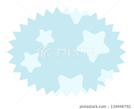 Cute illustration of pastel text bubble with star pattern for text, message, communication, speech, chat box, dialogue, cartoon, comic, print, masking tape, sticker, decoration, poster, post card Cute illustration of pastel text bubble with star pattern for text, message, communication, speech, chat box, dialogue, cartoon, comic, print, masking tape, sticker, decoration, poster, post card 138946792