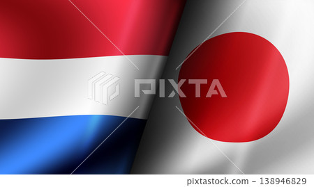 2026 FIFA World Cup Japan vs Netherlands National Flag Background Illustration 2026 FIFA World Cup Japan vs Netherlands National Flag Background Illustration 138946829